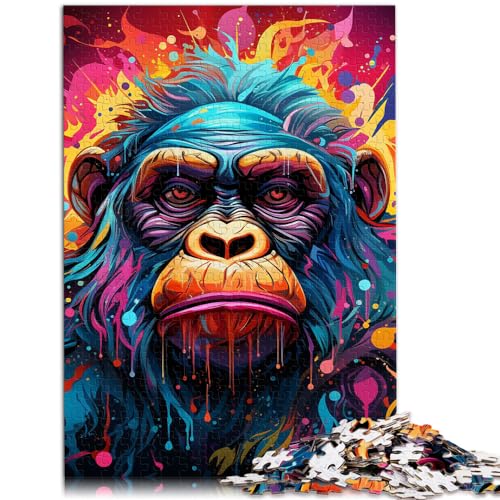 Puzzle für Erwachsene mit bunten Gorillas, 1000 Teile, Holzpuzzle, Spaß für Aktivitäten zu Hause, Geburtstagsgeschenk, Reisegeschenk, 1000 Teile (50 x 75 cm)