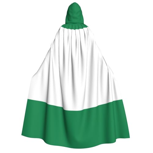 WURTON Unisex Kapuzenumhang mit Flagge von Nigeria, für Halloween, Karneval, Vampir, Cosplay, Umhang mit Kapuze