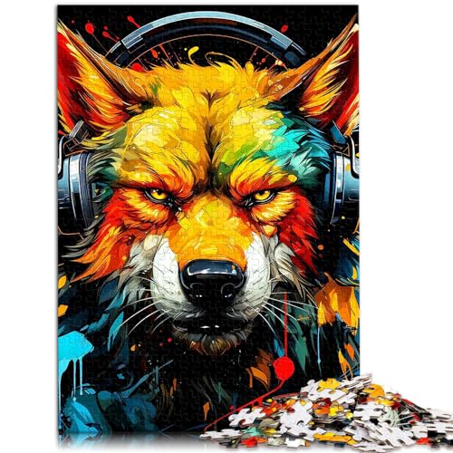 Puzzle für Melodic Wolf, 1000-teiliges Puzzle für Erwachsene, Holzpuzzle, Familienspiel zum Stressabbau, schwieriges Herausforderungspuzzle (50 x 75 cm)