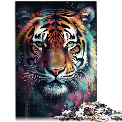 Spielgeschenk Puzzle Tigergemälde 1000 Teile Puzzle Spielzeug Holzpuzzle Familienspiel Stressabbau Schwieriges Herausforderungspuzzle 1000 Teile (50x75cm)