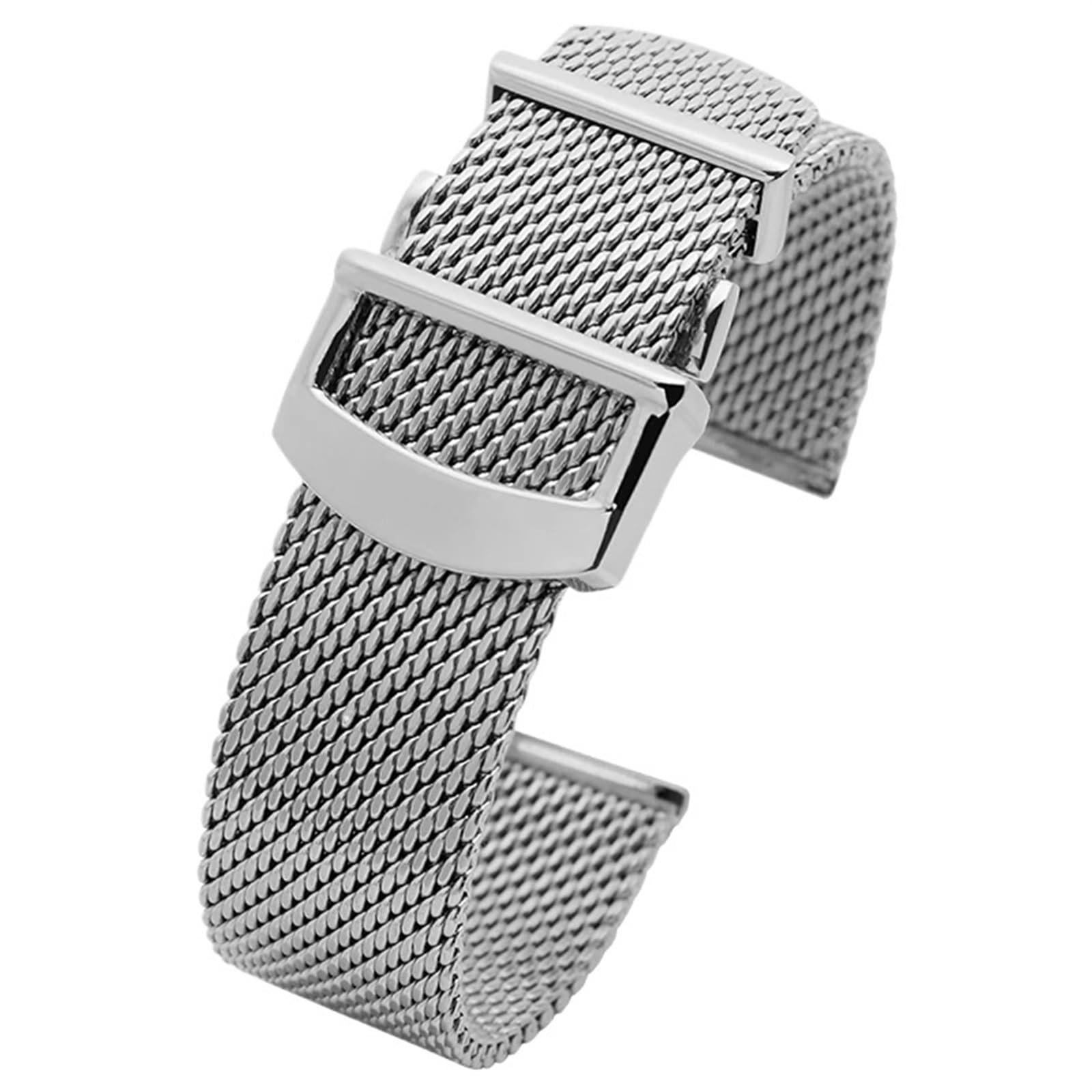 THBGTCNQ Uhrenarmband aus Edelstahlgewebe, 20 mm, 22 mm, universell geeignet for Quarzuhren, Smartwatches mit Faltschließe(20mm)