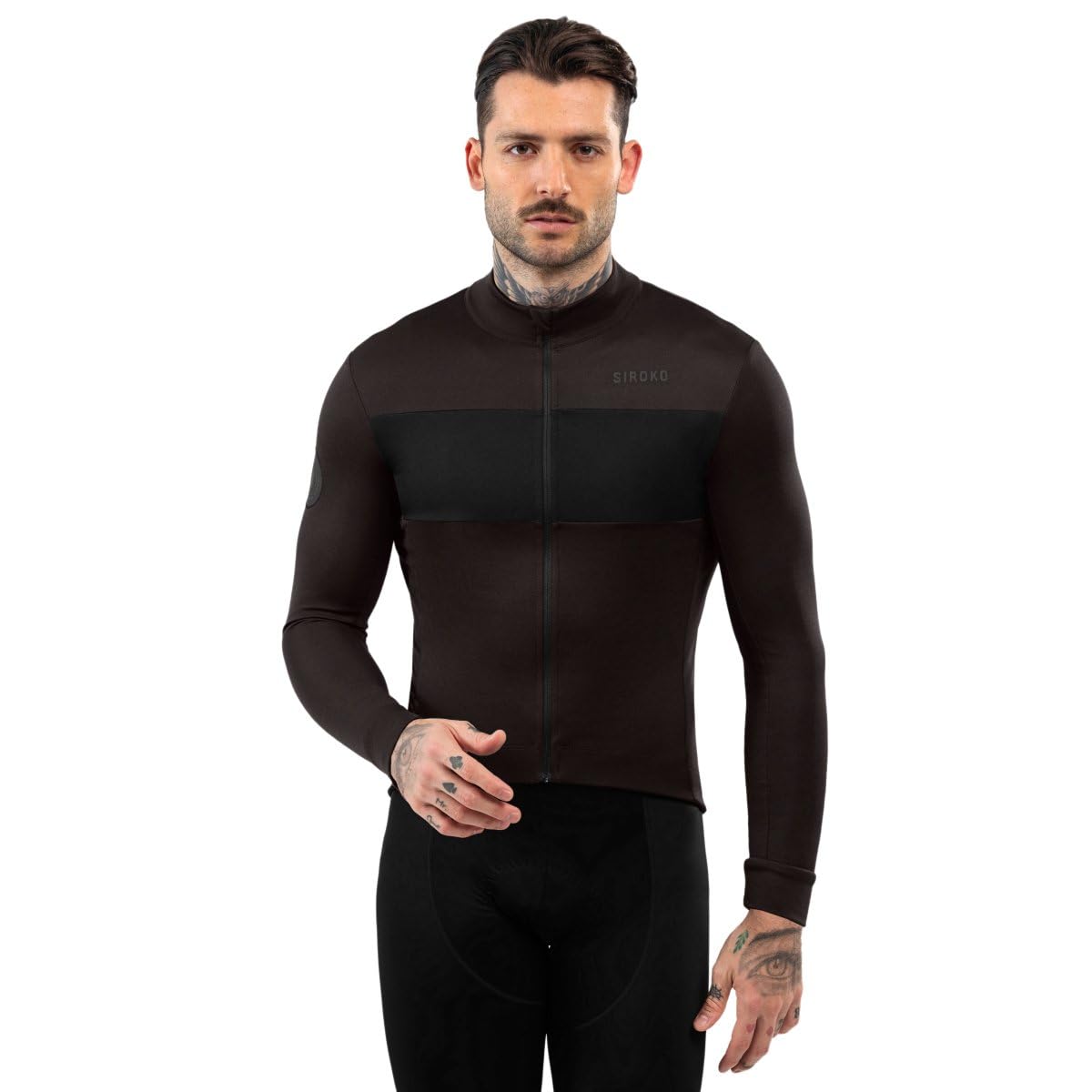 SIROKO - Radtrikot aus Merinowolle SRX PRO Exclusive - XS - Braun/Schwarz