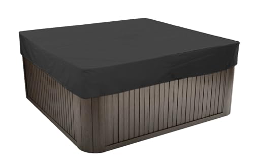 BaCover Outdoor Whirlpool-Abdeckung, Allwetter Garten Spa Abdeckung aus 210D Oxford, Wasserdicht, Staubdicht, UV-geschützt Poolabdeckung Quadrat,Schwarz,210x210x30cm