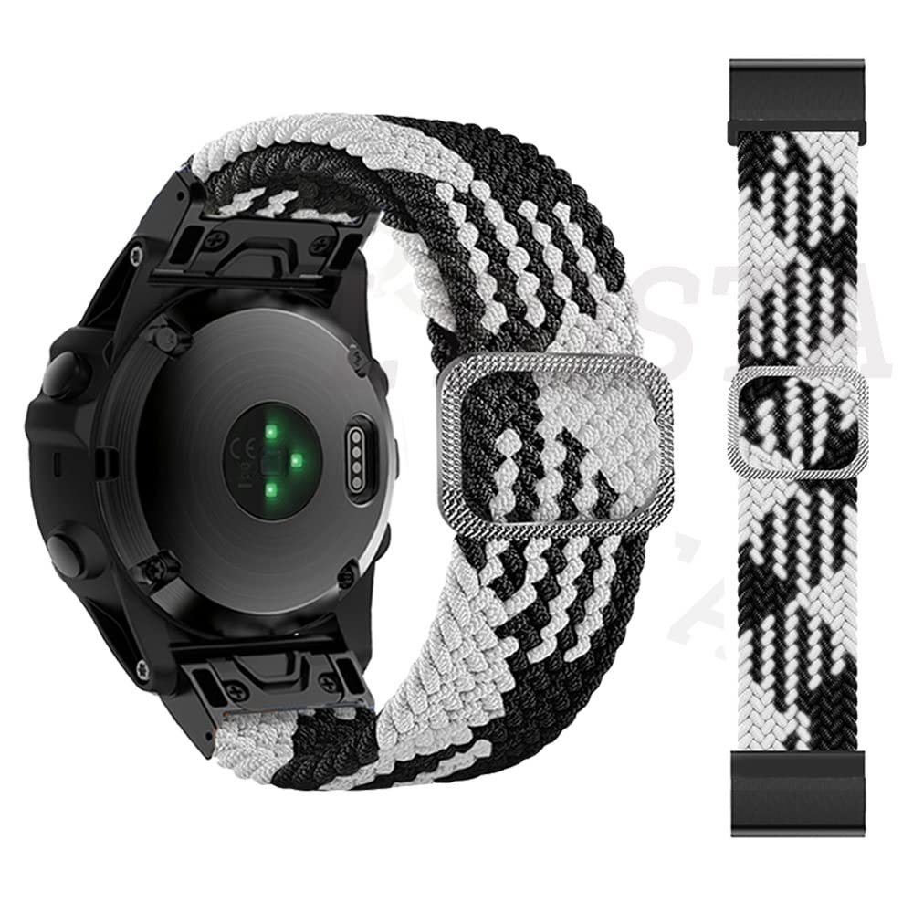 BANDKIT 26 mm Sportarmband für Garmin Fenix 6X 6XPro 5X 5XPlus 7X Descent MK1/MK2/MK2i, geflochtenes Schnellverschluss-Uhrenarmband, 26mm For Tactix Delta, Achat