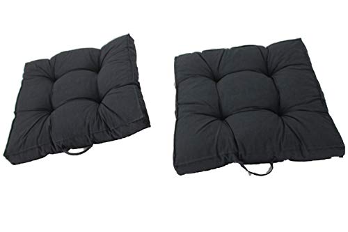 Ambientehome Kastenkissen Loungekissen, 2er-Set 70 x 70 cm Dunkelgrau Auflagen