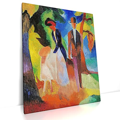 CanvasArts August Macke - Leute am blauen See - Leinwand auf Keilrahmen (60 x 50 cm, Leinwand auf Keilrahmen)