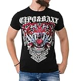 Cipo & Baxx Herren Strasssteine T-Shirt Print Kurzarm CT729 Schwarz L