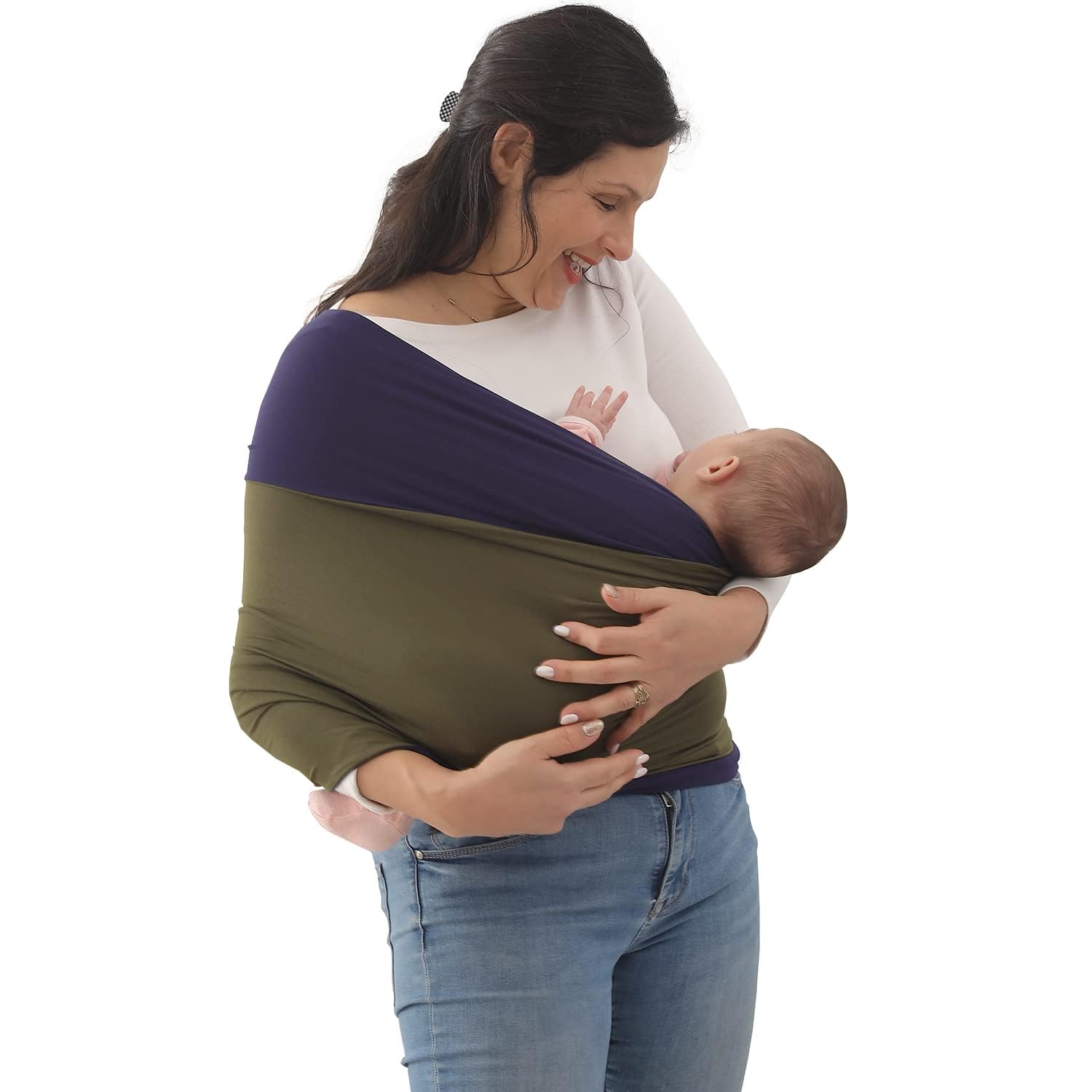 Mamas Bonding Comforter Babytrage, Verstellbare Babytrage Für Neugeborene Bis 22,7 Kg, Leichte Babytrage Mit Brustgurt Für Mama Und Papa (A,115 * 73cm)