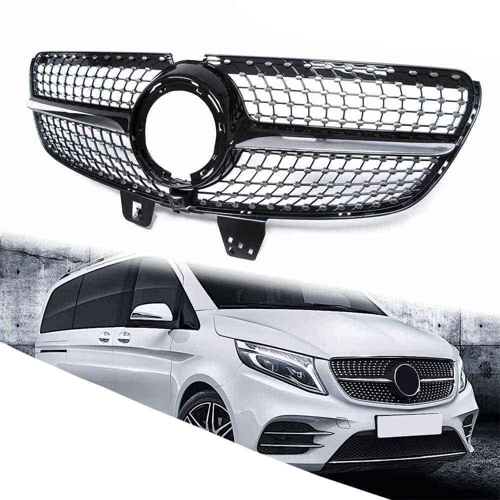 Front Kühlergrill Ersatz, für Benz V Klasse W447 V250 V300 MOPF 2019 2020 2021 2022 Frontstoßstangenmaske Auto Grill Modifiziertes Zubehör