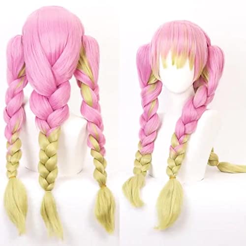 LINLINCD-Wig Anime Cosplay Ghost Blade Animated Love Column Ganlu Temple Hai Glas COS Wig Double Tiger Clip Parcous Cosplay Pseudo