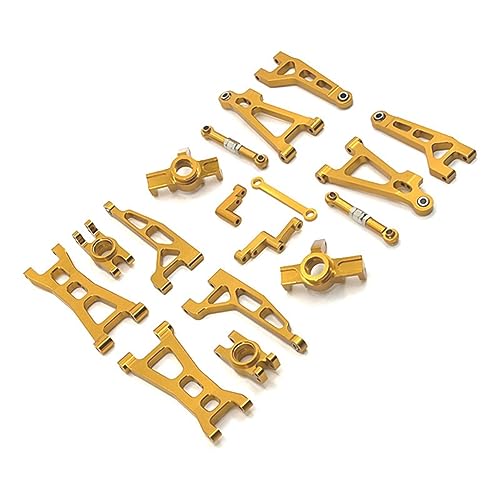 Sunmeit Schwenkarmlenkgruppe-Tasse für 16207, 16208, 16209, 16210 H16 Ferngesteuerte Autozubehör Metall-Upgrade-Kit, Gold