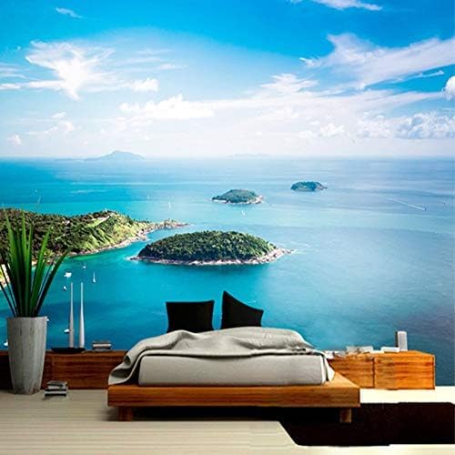 Mittelmeer Blauer Himmel Meer Landschaft Insel Schöne Natur Landschaft 3D Tapeten Wanddekoration Fototapete Sofas Wohnzimmer Wandbild Schlafzimmer-430cm×300cm