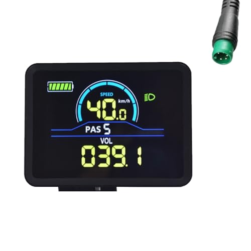 Qhpnunhq P5C LCD-Anzeige für Elektrofahrräder, 24 V-60 V, Intelligentes E-Bike-Display, IP67, UART, LCD-Anzeige, 5-Polig