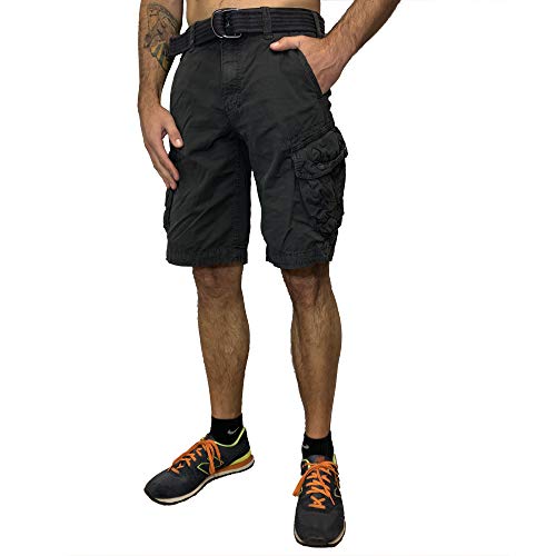 Jet Lag Take Off 3 Cargo-Short, Kurze Hose Herren inkl. F524 Camo Schlüsselband 44 Charcoal