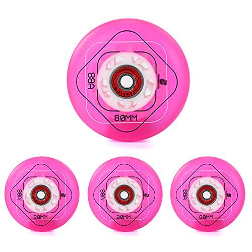 4 Stück Inline-Skateräder - 88A Tragbare Ersatz-PU-Räder mit Lager, für Kinder Erwachsene Indoor Outdoor Hockey Skates Wheels, 64/68/70/72/76/80 Mm(B68mm)