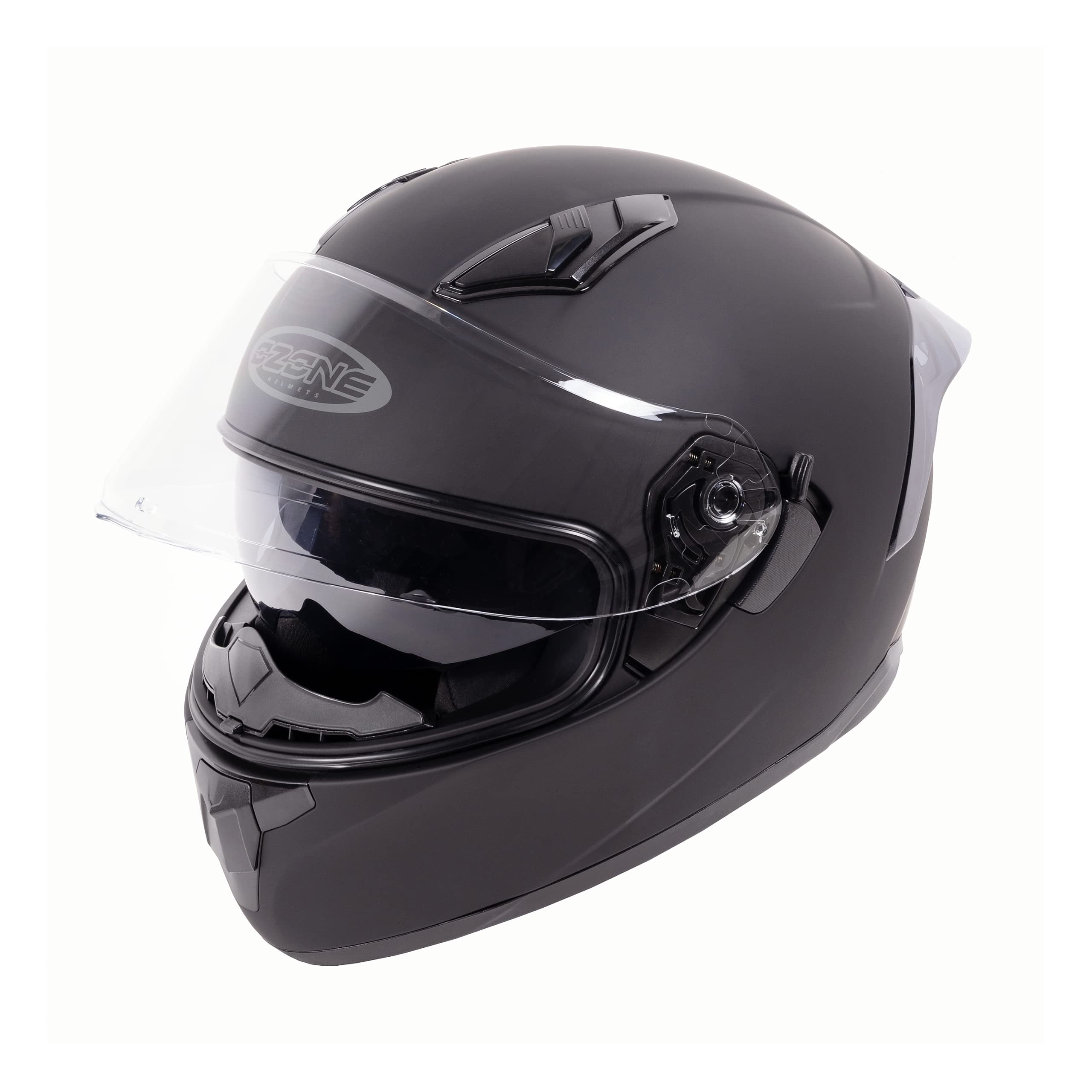 OZONE MOTO Sprint Motorradhelm | Breiter Sichtwinkel | 2 Größen EPS | Zahlreiche Belüftungskanäle | Sonnenblende | Anti-Fog-Visier