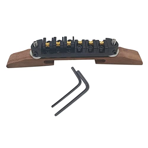 Rollersattelgitarrenbrücke Für Gitarre Ersatzgold/Chrom/Schwarz Plattiert Gitarrebrücke(Black)