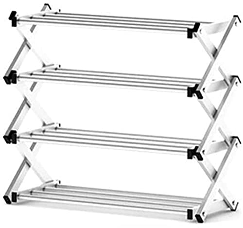 YIHANSS Schuhregal, Organizer aus Edelstahl, faltbares mehrschichtiges Multifunktionsregal aus Metall für den Haushalt, sparsam (80 x 23 x 52 cm)