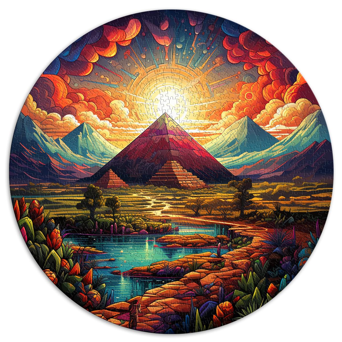 Puzzle zum Bemalen einer Pyramide. Puzzles für Erwachsene, 1000 Puzzle-Spielzeuge, 26,5 x 26,5 Zoll, Spielspielzeug, interessante Puzzles zur Stressreduzierung