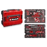 Original Einhell E-CASE 80-tlg. Werkzeugkoffer (Werkzeug-Set im robusten, stapelbaren Kunststoffkoffer als ideale Grundausstattung für den Haushalt, die Werkstatt oder unterwegs)