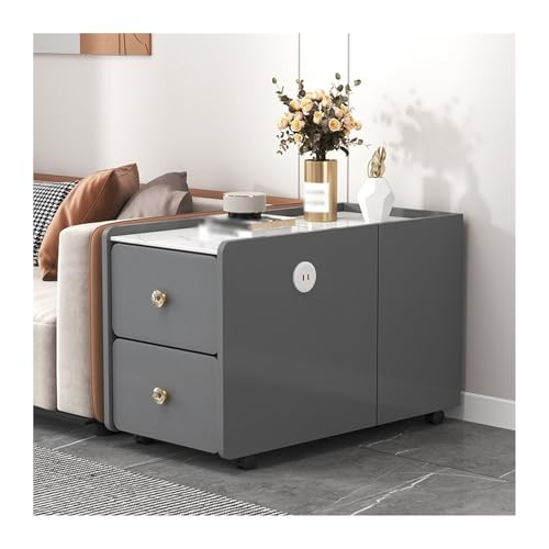 FUHAI-666 Schiefer Sofa Sideboard Licht Luxus Couchtisch Seitenschrank Eckschrank Wohnzimmer Sofa Beistelltisch(Grigio,80x40x60cm)