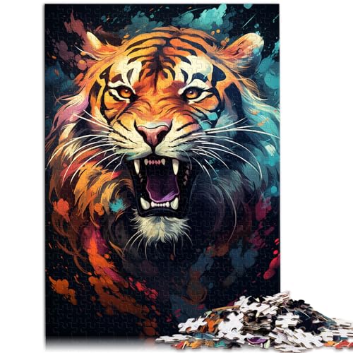 Puzzle Wilder bunter Tiger 1000 Teile für Erwachsene Schwierige Puzzles Holzpuzzle Weihnachtswunschliste mit Weihnachtsmann 1000 Teile (50 x 75 cm)