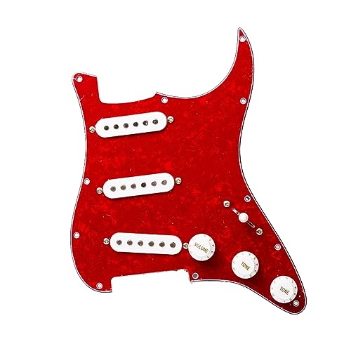 Alnico 5 SSS Vorverdrahtetes Gitarren-Schlagbrett, Geladenes Schlagbrett, Versetzte Tonabnehmer 50/50/52 Mm Für FD ST-Gitarre (Color : 06)