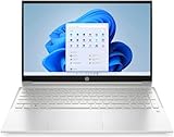 HP Pavilion 15" Laptop, 15,6" FHD IPS Display, Intel Core i5-1335U, 16 GB DDR4-3200 MHz RAM (2 x 8 GB), 512 GB SSD, Intel Iris Xe-Grafikkarte, Windows 11 Home, QWERTZ Tastatur, Silber