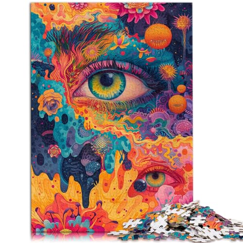 Puzzles als Geschenke für psychedelische Kunstwerke, Puzzles mit 1000 Teilen für Erwachsene, Holzpuzzle als Geschenk für die ganze Familie, 1000 Teile (50 x 75 cm)