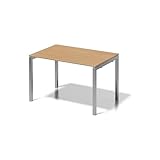 BISLEY Cito Schreibtisch, 740 mm höhenfixes U-Gestell, Metall, Bc355 Dekor Buche, Gestell Silber, 80 x 120 x 85 cm