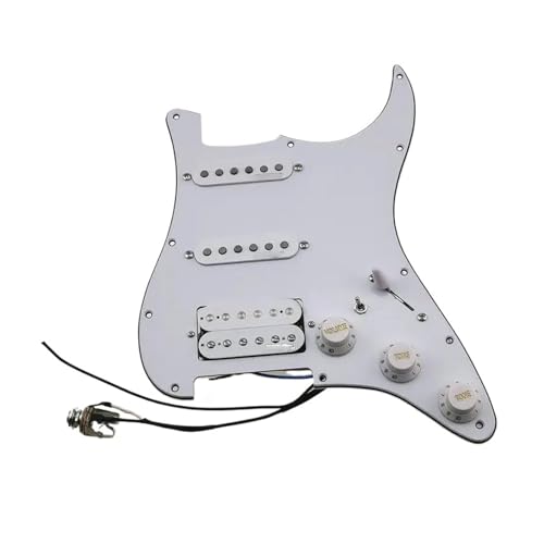 Schlagbrett Tonabnehmer für E Gitarre Tonabnehmer für E-Gitarren Tonabnehmer für Gitarre 5 SSH-Stil 7-Wege-Typ Vollständig geladenes Schlagbrett(White Pearl)