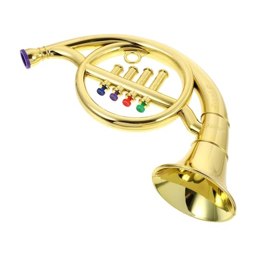 Mini-Musikinstrument-Ornamente Saxophon kreatives einzigartiges Waldhorn niedliches dekoratives Mini klassisches Miniaturmodell tragbares Musikinstrument (Color : Gold)