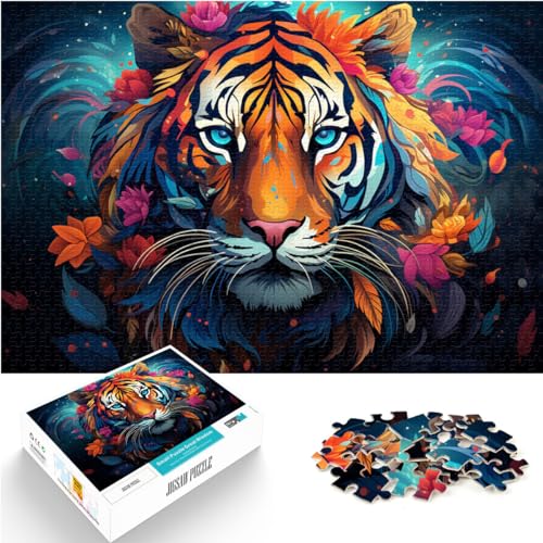 Puzzle Fantasie bunter Kunsttiger Puzzle 1000 Teile Holzpuzzle Spielzeug Puzzle Lernspiele Stressabbau Puzzle 1000 Teile (50x75cm)