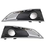 Frontgrills Für Peugeot 301 2017 2018 2019 Auto Außen Front Nebel Lampe Chrom Lünette Tagfahrlicht Auto Nebel Licht Kühlergrill Front Bumper Grille(Hight 1 Set)