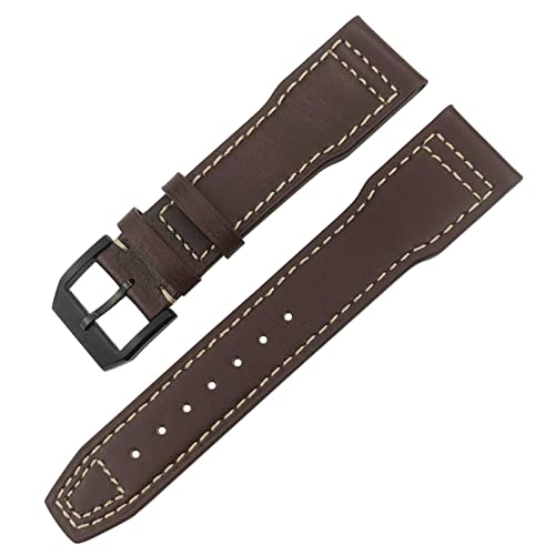 NEYENS Uhrenarmband für IWC IW3777 IW3270 Mark 18 Big Pilot's Watch Armband aus weichem Rindsleder, 20 mm, 21 mm, 22 mm, Lederarmband, 21 mm, Achat