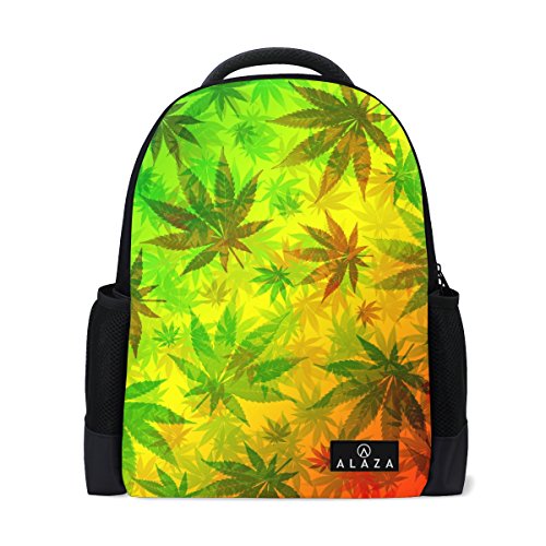 My Daily Marihuana Cannabis Blätter Bunte Rucksack 35,6 cm Laptop Daypack Schultasche für Reisen College Schule