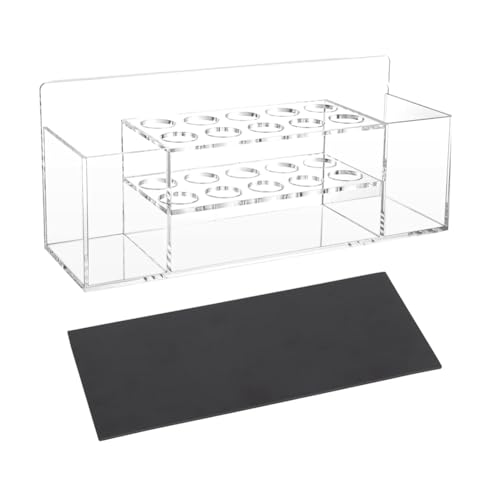 Begchy Magnetischer, Trocken Abwischbarer Markerhalter, Transparenter Magnetischer Markerhalter Aus Acryl mit 10 Schlitzen und Radiergummihalter, Stifthalter