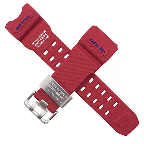 Casio Original Uhrenarmband für GWG-1000RD-4A GWG 1000 1000RD RED 10518722, Gurt