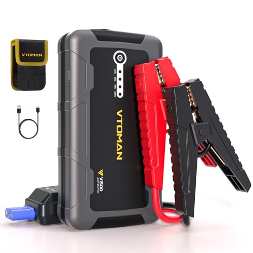 VTOMAN Starthilfe 1500A 12V Starthilfe Powerbank 10000mAh Supersafe Tragbare Auto Batterie Booster und Intelligentes Starthilfekabel