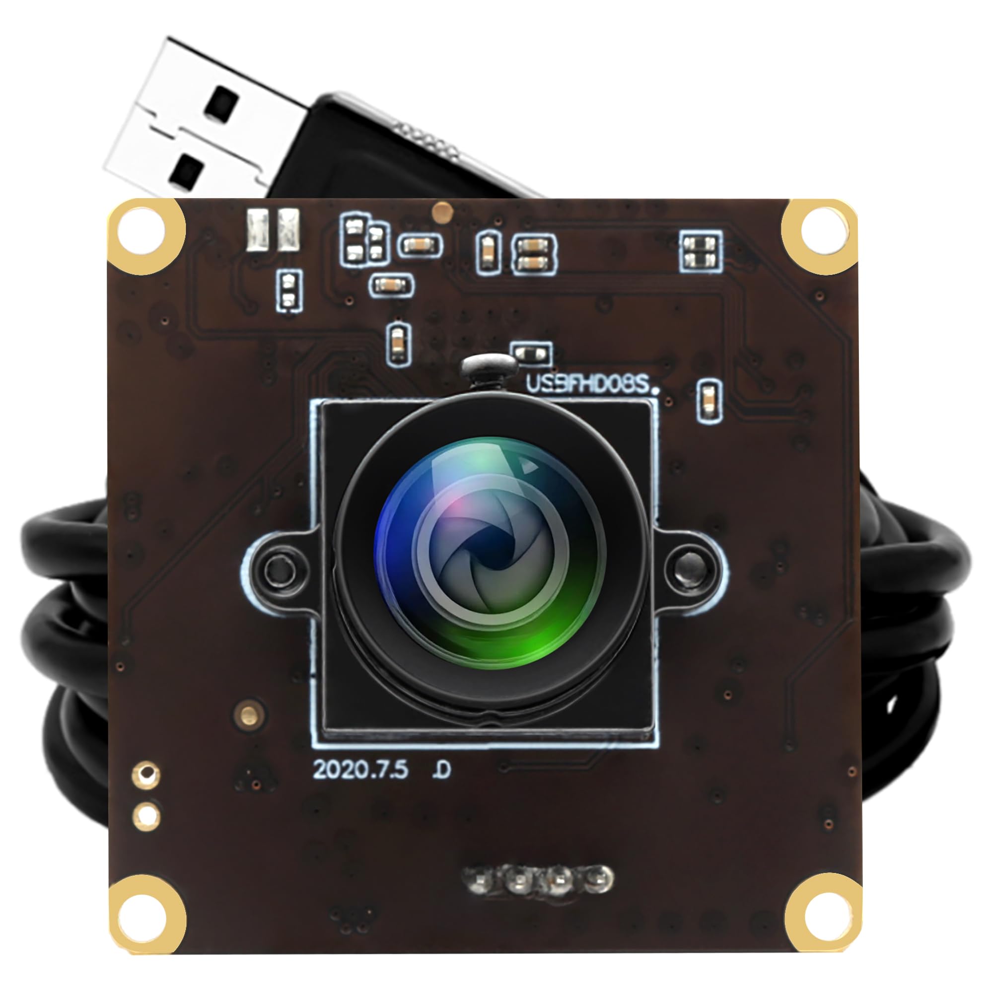 ELP USB Kamera Hohe Bildrate 720P 100fps/ 480P 260fps 2MP 1080P Webcam Keine Verzerrung 60 Grad Objektiv USB Kameramodul für Golfschwung Embedded Kameramodul für Android Linux Windows USBFHD08S-LC1100