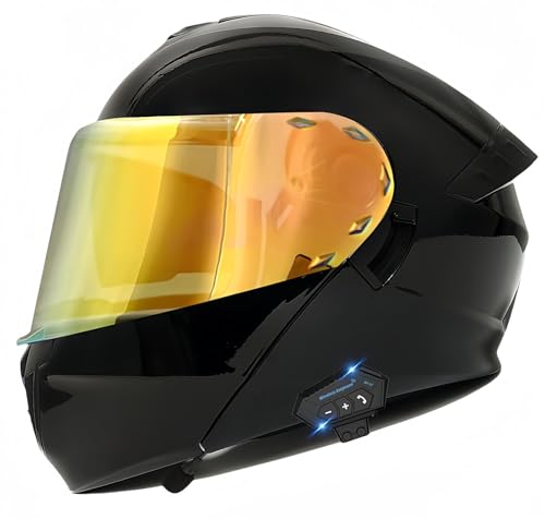 Modularer Integrierter Bluetooth-Motorradhelm, ECE-Zugelassener Herren-Rollerhelm, Integrierter Motorradhelm Mit Doppelvisier, Für Erwachsene Männer Und Frauen C,L59-60CM