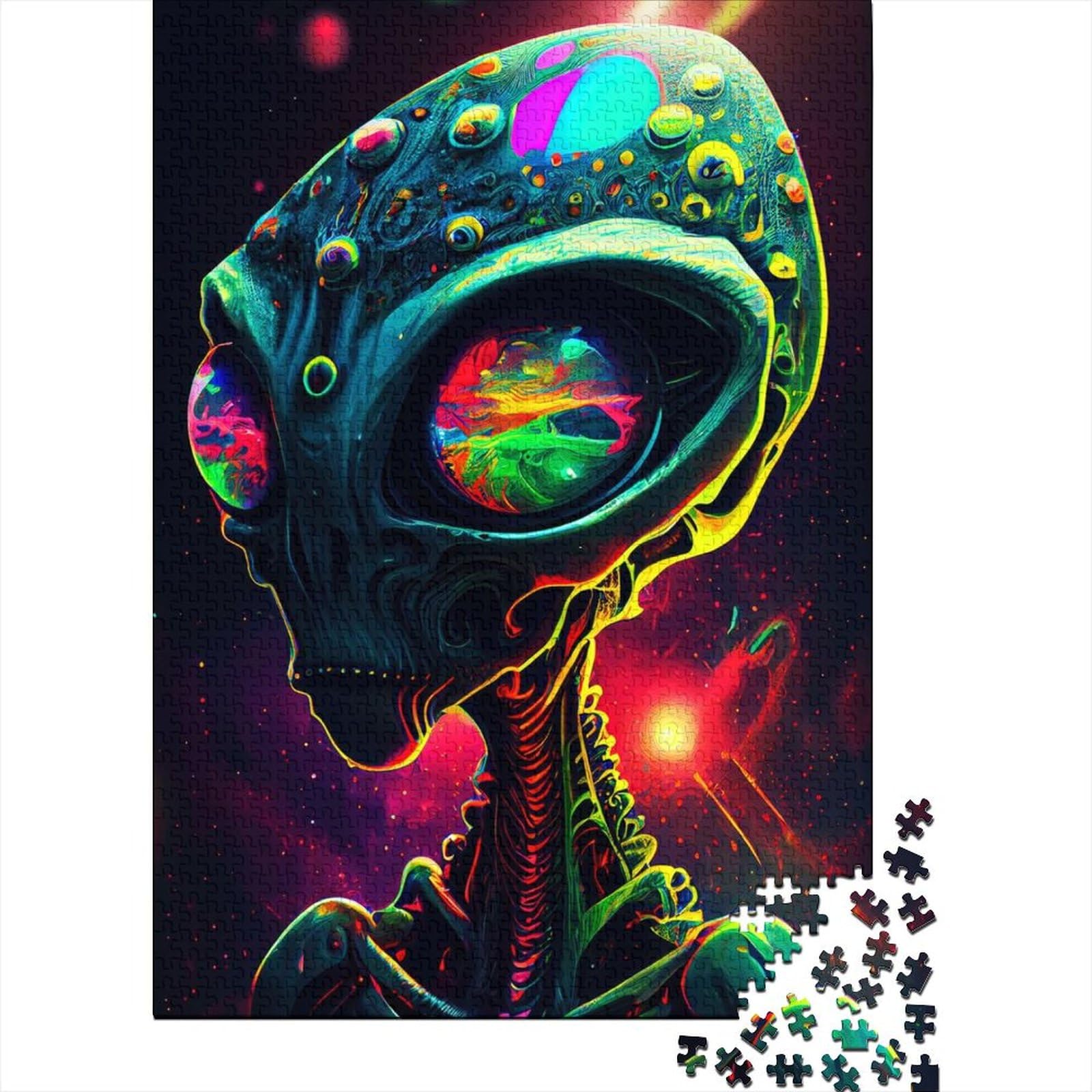 Holzpuzzle „Malen Sie Alien“ für Erwachsene und Jugendliche von Art Jigsaw Puzzles für Erwachsene, 1000 Teile, Holzpuzzle für Erwachsene und Jugendliche, 75x50cm