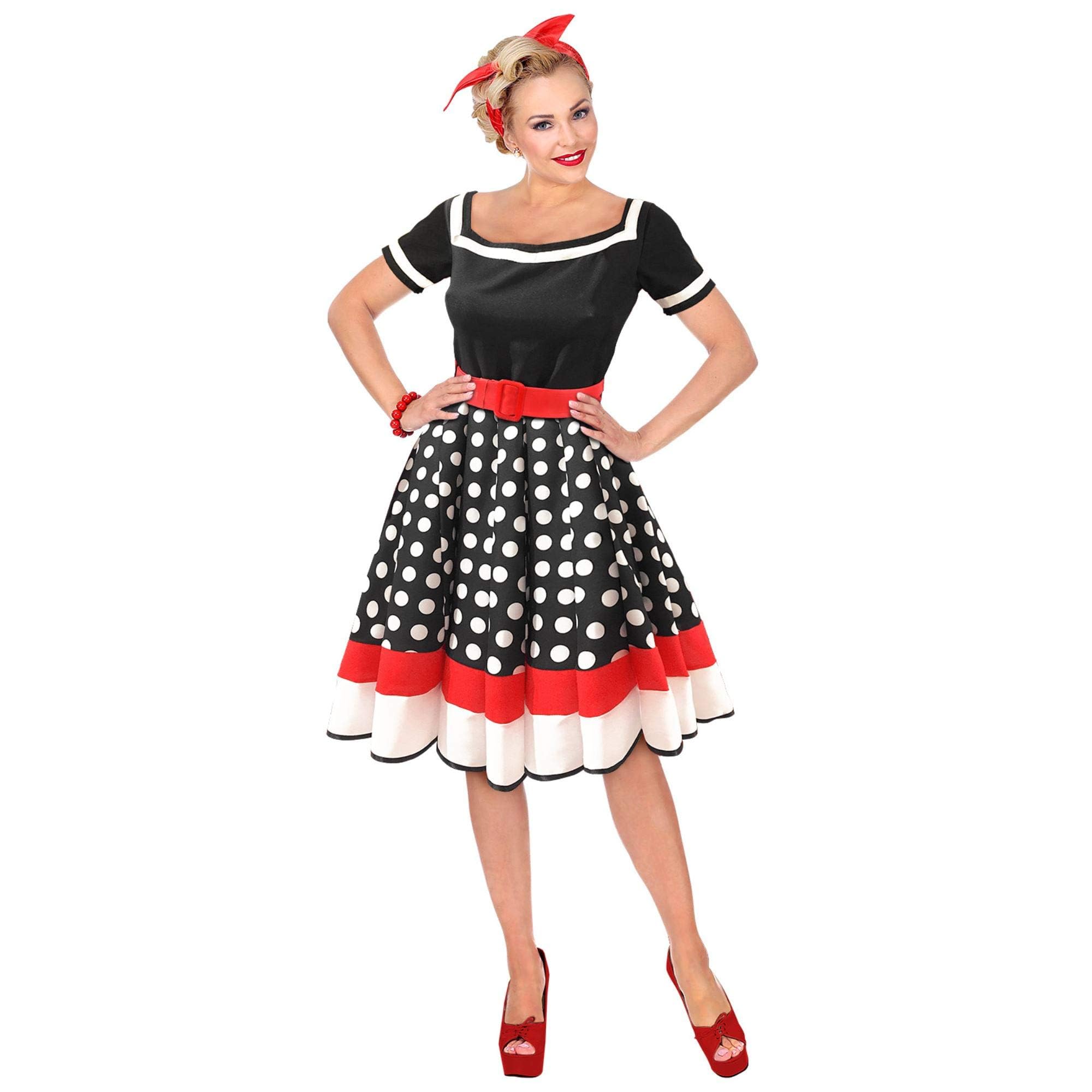 W WIDMANN MILANO Party Fashion - Kostüm 50er Jahre Mode, Kleid mit Petticoat, Rockabilly, Faschingskostüme, Karneval