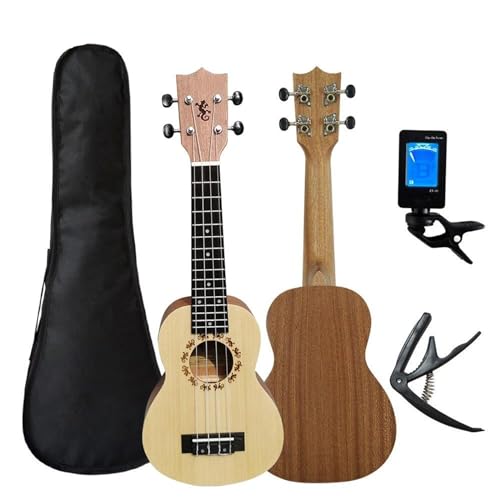 Mini-Musikinstrument-Ornamente Mahagoni-Ukulele mit Delfin- und Ananas-Design, einzigartige mikrosüße Dekoration, tragbares Kunsthandwerk, klassische Mini-Tasche, Stimmgerät, Kapodaster (Color : 3)