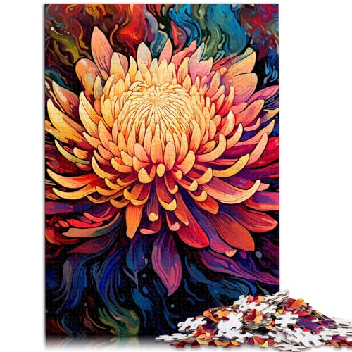 Puzzle-Geschenk, bunte Blume, für Erwachsene, 1000 Teile, Holzpuzzle, jedes Teil ist einzigartig – anspruchsvolles, unterhaltsames Familienspiel, 1000 Teile (50 x 75 cm)