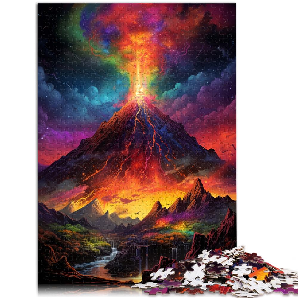 Puzzlespiel Der psychedelische Vulkan ist ausgebrochen. Puzzle für Erwachsene 1000 Teile. Holzpuzzle. Anspruchsvolles, schwieriges Puzzle 1000 Teile (50 x 75 cm)