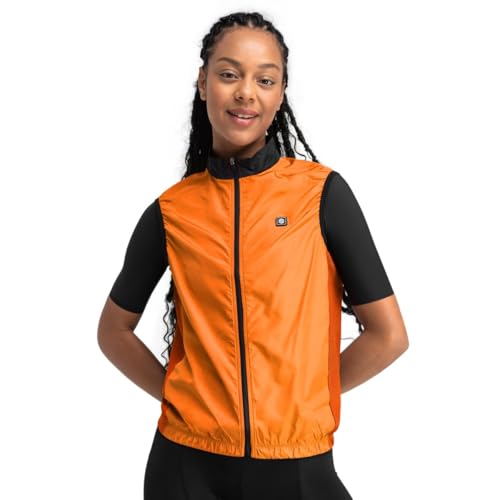 SIROKO - Fahrradweste Windstopper für Damen V1-W Season - S - Leuchtendes Orange