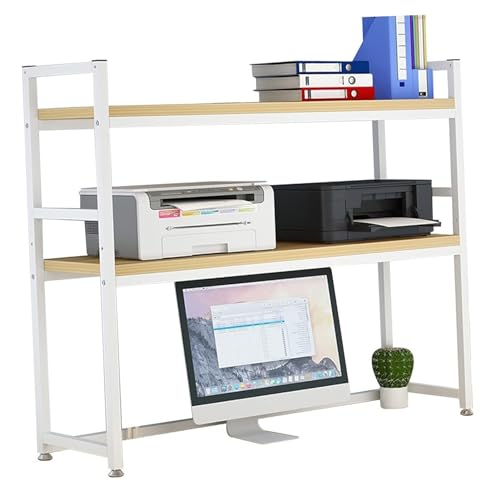 Schreibtisch-Bücherregal/Bücherschrank - Computertisch-Bücherregal, verstellbares Schreibtisch-Organizer-Rack, Mehrzweck-Arbeitsplatten-Bücherregal, für Büro-/Heim-Aufbewahrungsdisplay-Rack/Schwarz/