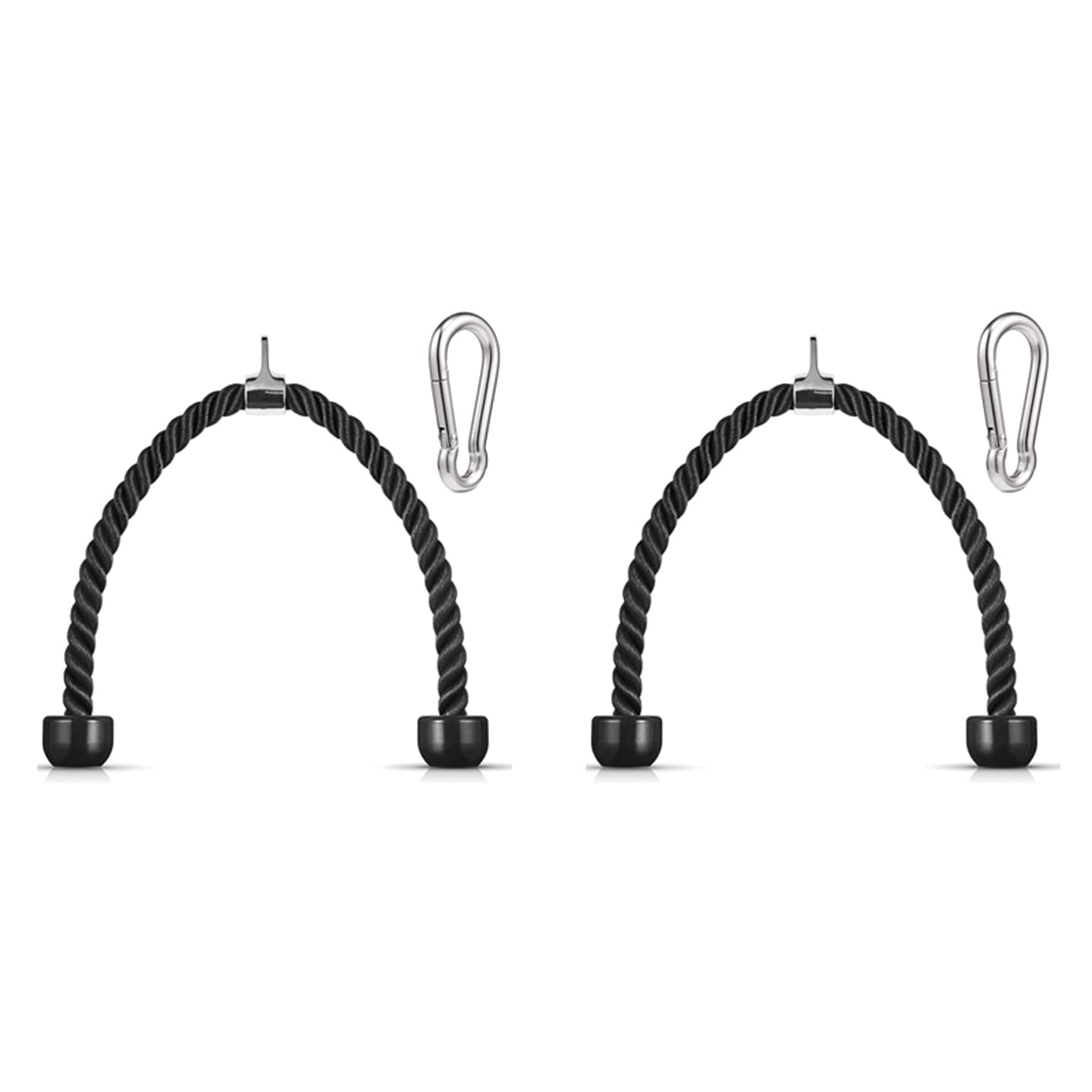 SICOSALT 2X Hoch Leistungs Trizeps Pulldown Seil 36 mit Karabiner Haken, Pulldown Seil für Fitness Zubehör Kabel Maschine für Das Heim Fitness Studio