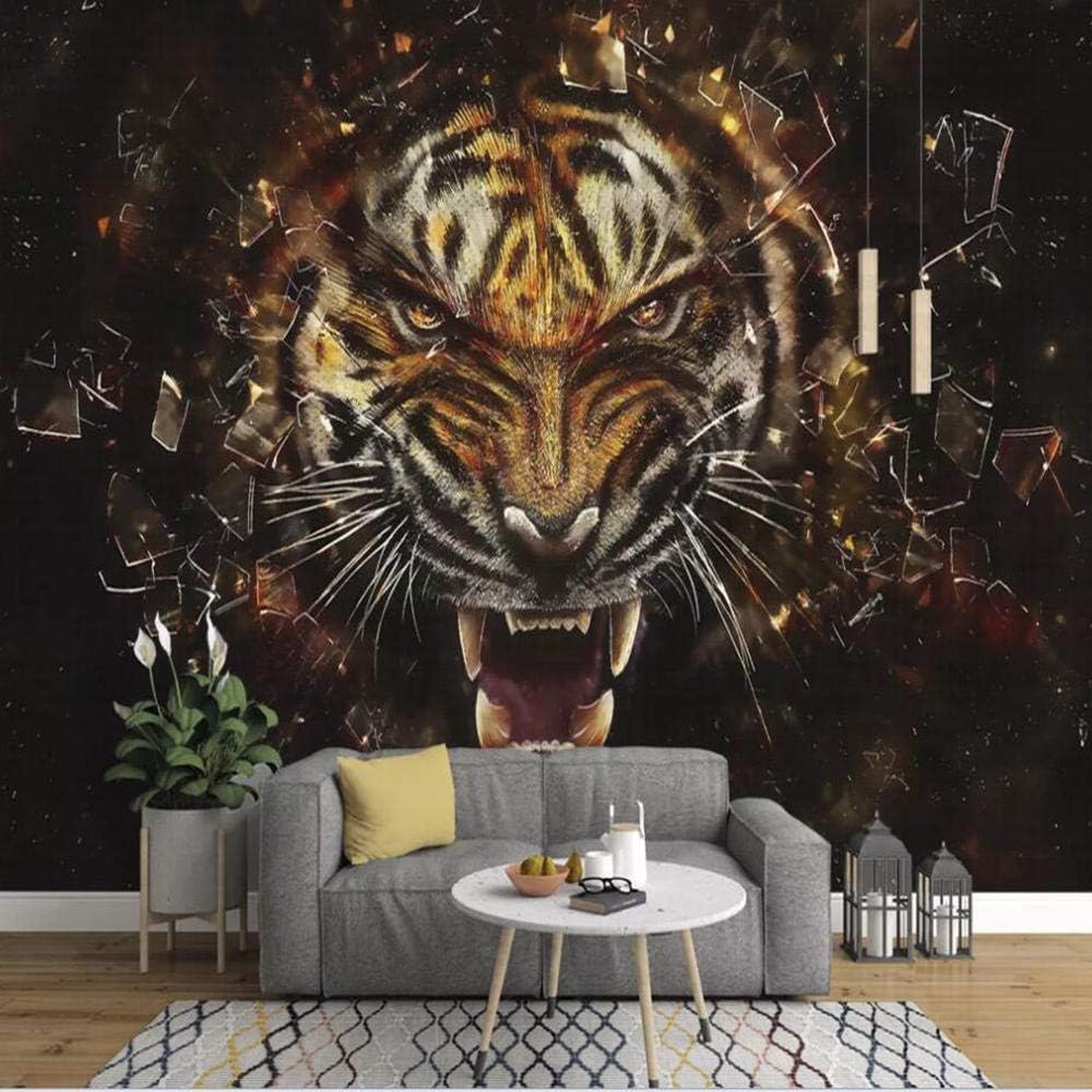 Tierische Tiger 3D Tapete Poster Restaurant Schlafzimmer Wohnzimmer Sofa TV Dekorative Wand-430cm×300cm